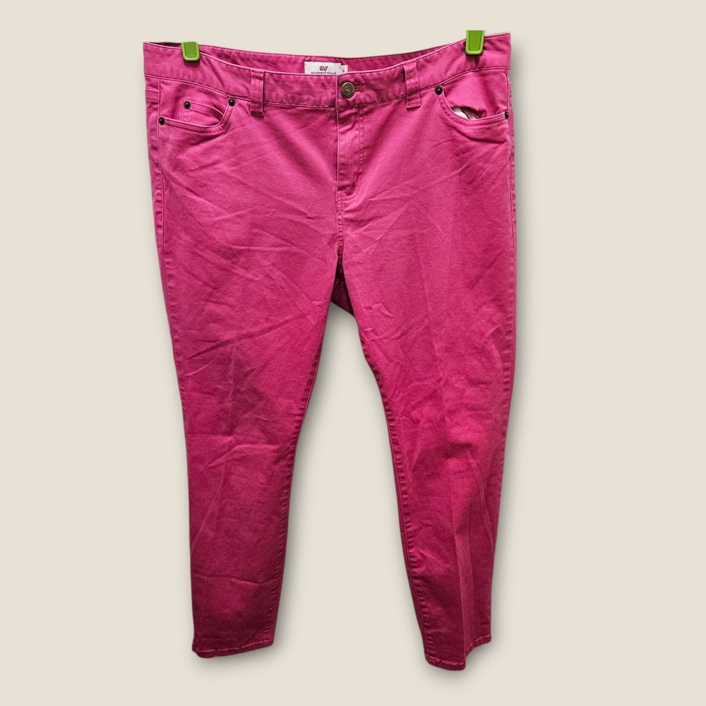 Vineyard Vines Womens Pink Cotton Blend‎ Ankle Jeans Size 14